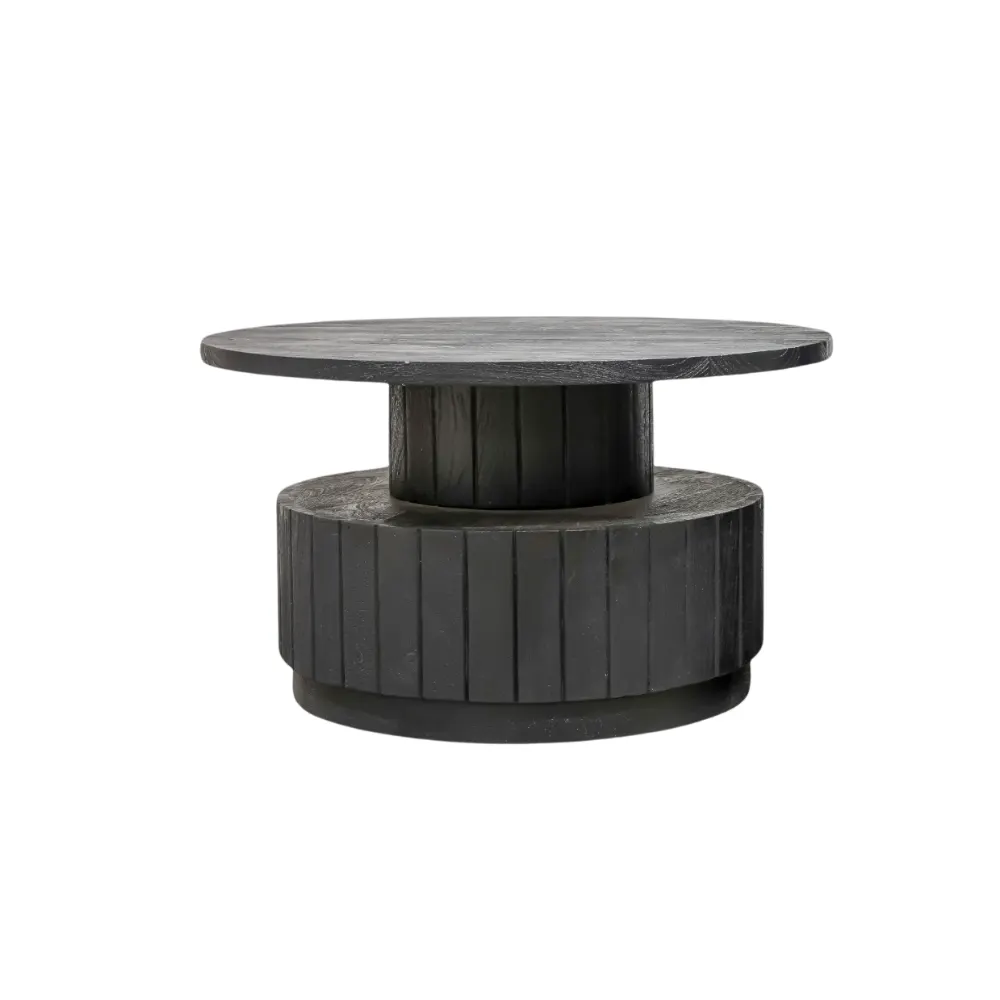 Wooden Fluted Black Centre Table
