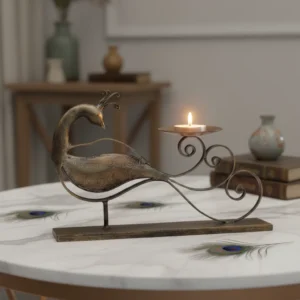 Peafowl Votive Candle Stand