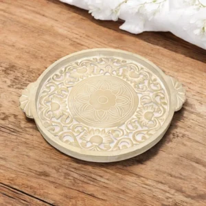 Wooden Serving Round Carved Tray
