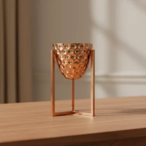 Rose Golden Planter with Stand