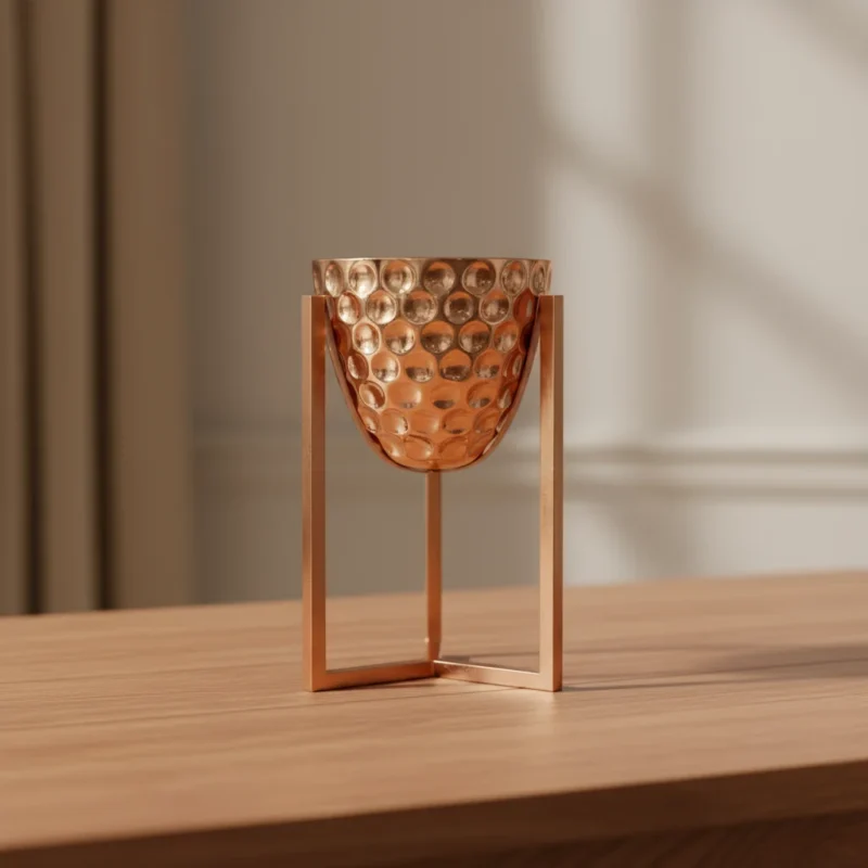 DPT0002 (11) rose gold color planter with stand