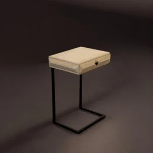 FSCT0002 wooden black iron c shaped table (1)