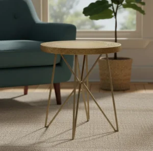 Golden Embossed Side Table