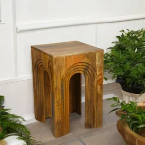 Wooden carving Side Table