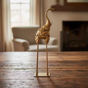 Leafy Legacy-Gold Metal Elephant Sculpture