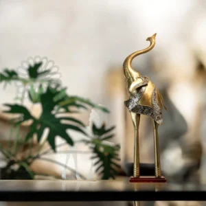 Golden Wisdom-Intricate Brass Elephant Figurine
