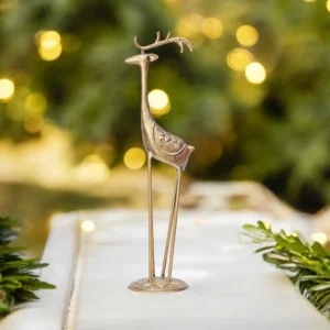 Golden Grace-Antique Gold Metal Deer Figurine