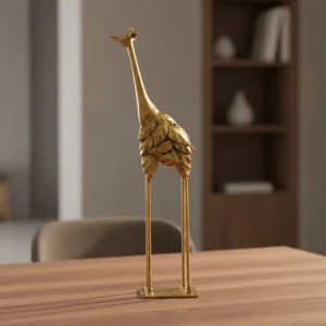 Golden Savanna-Whimsical Metal Giraffe Sculpture