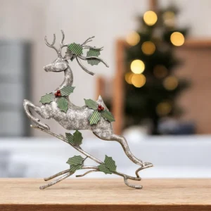 Iron Leaping Reindeer With Leaves