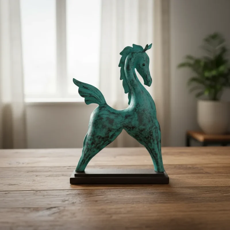 HDTD0004 (1) handmade cyan horse