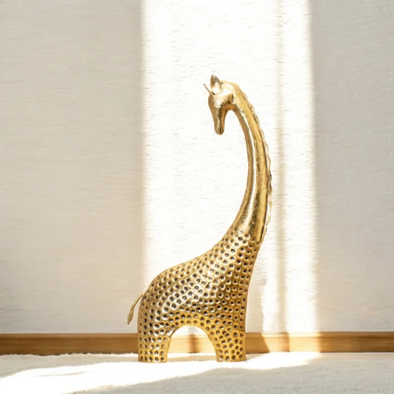 HDTD0024 Handicraft Gold Giraffe For Home Decor (1)
