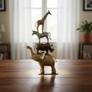 Premium Safari Stack Four Animal Sculpture