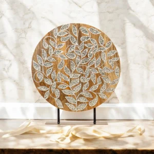 Mirror Mosaic Wooden Disc Table Decor