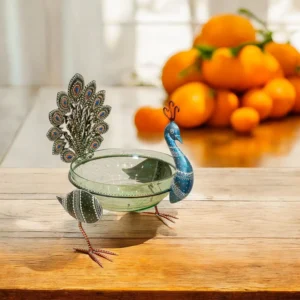 Crystal Glass Peacock Decorative