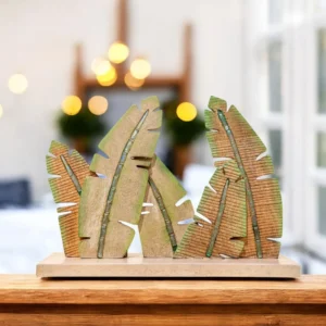 Wooden Banana Leaf Sculpture