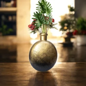 Golden Metal Flower Vase