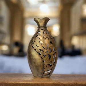 Golden Metal Carving Vase
