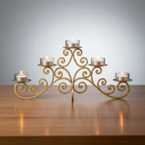 Antiqued Iron 5-Candle Stand
