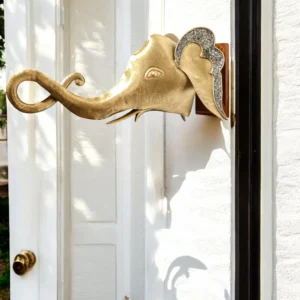 Golden Metal Elephant Head wall Decor