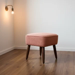 Premium Pink Teak Wood Pouffe