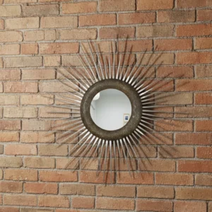 Sunburst Wall Mirror with Intricate Metalwork