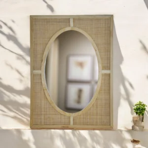 Textured Rattan Wall Mirror