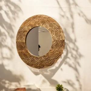 Handcrafted Wooden Mandala Wall Mirror