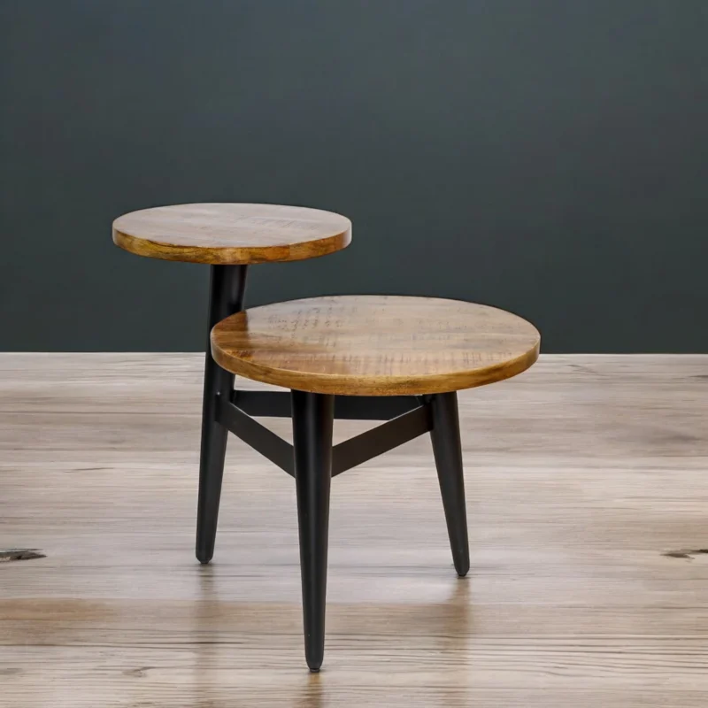 FAT0001 wooden and metal side end table (1)