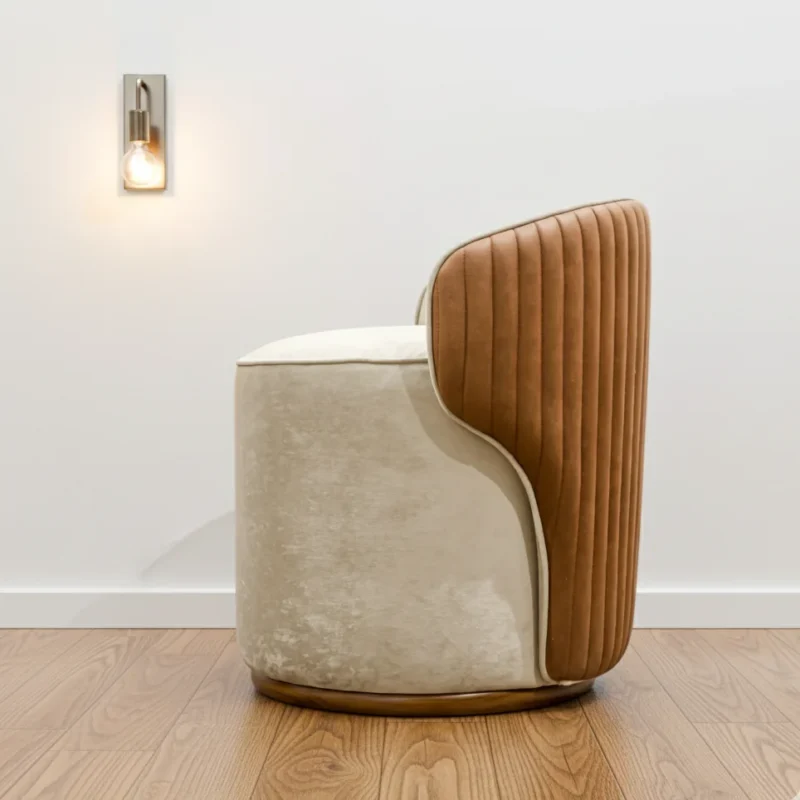 FPF0003 pouf white and brown