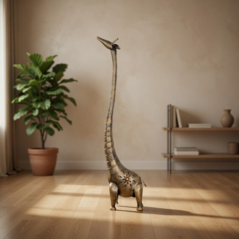 HDFG0033 (3a)Metal Giraffe Decorative Showpiece