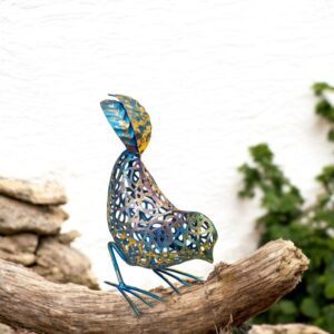 Hand made Azure Avian Steel Bird
