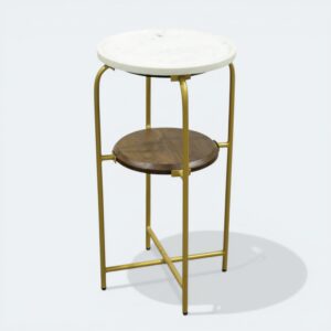 Marble Top 2 Tier End Table