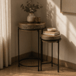 Golden Round Nesting Table Set