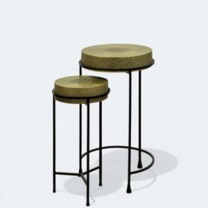 Golden Round Nesting Table Set