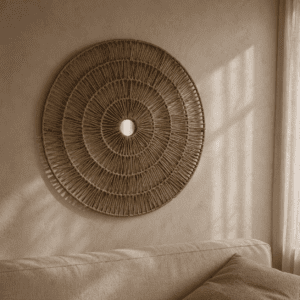 Unique Jute Rope Wheel Wall Sculpture