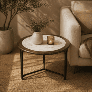 Marble Top Solid Wood Center Table