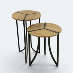 Geometric Wooden Nesting Side Tables