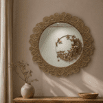 Floral-Carved Round Mirror