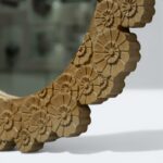 Floral-Carved Round Mirror